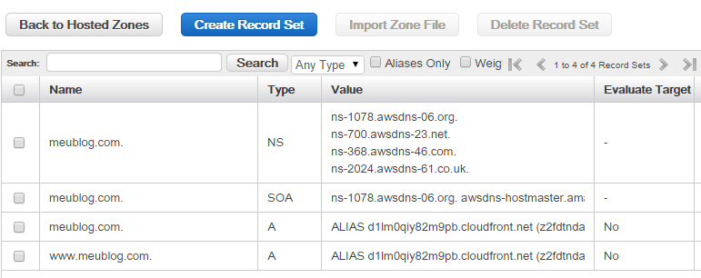 Records Sets no Route53